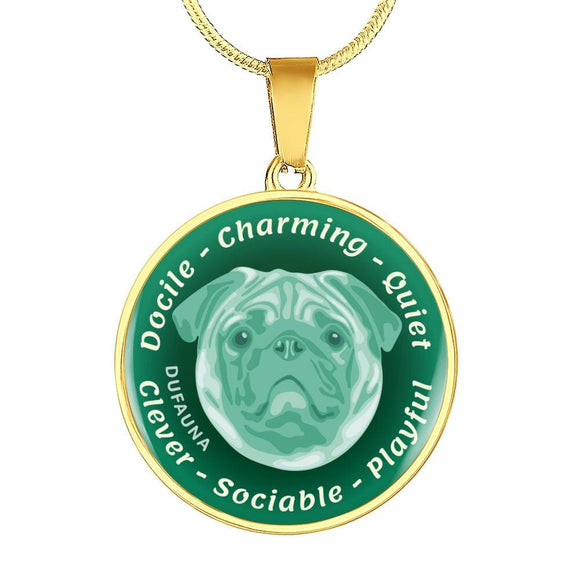 Mint Pug Characteristics Necklace D20 - Dufauna - Topfauna