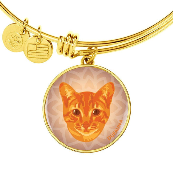 Orange Cat Bangle Bracelet D1 - Dufauna - Topfauna