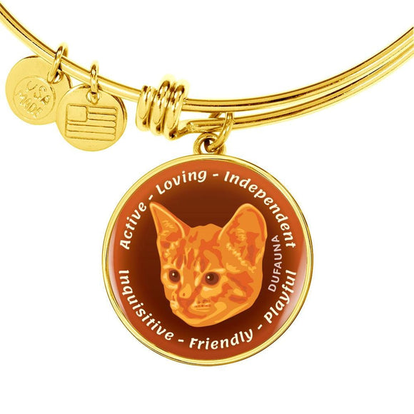 Orange Cat Characteristics Bangle Bracelet D20 - Dufauna - Topfauna