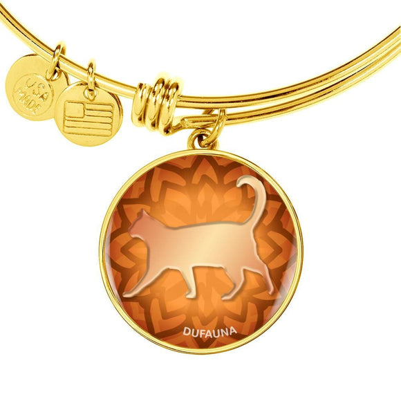 Orange Cat Silhouette Bangle Bracelet D18 - Dufauna - Topfauna