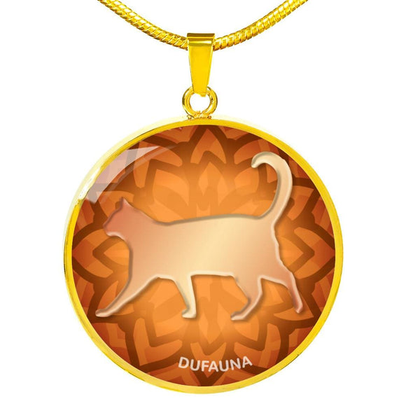 Orange Cat Silhouette Necklace D18 - Dufauna - Topfauna