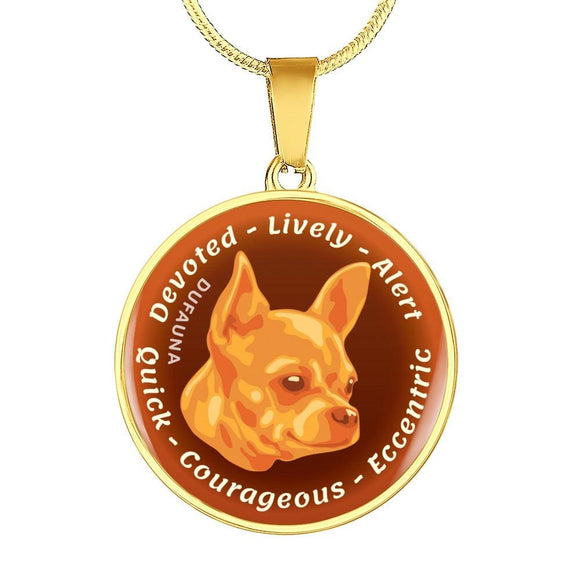Orange Chihuahua Characteristics Necklace D20 - Dufauna - Topfauna