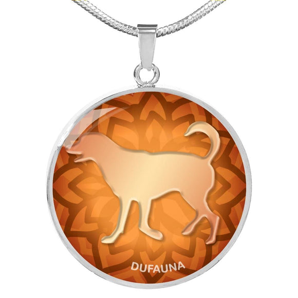 Orange Dog Silhouette Necklace D18 - Dufauna - Topfauna