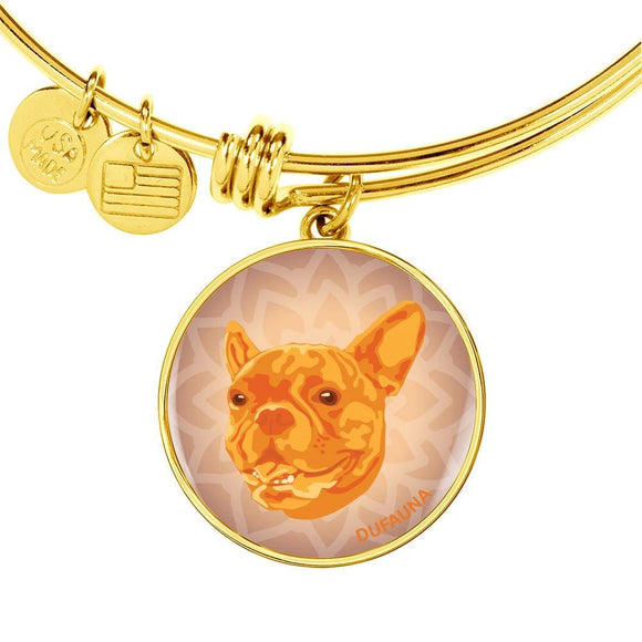Orange French Bulldog Bangle Bracelet - Dufauna - Topfauna