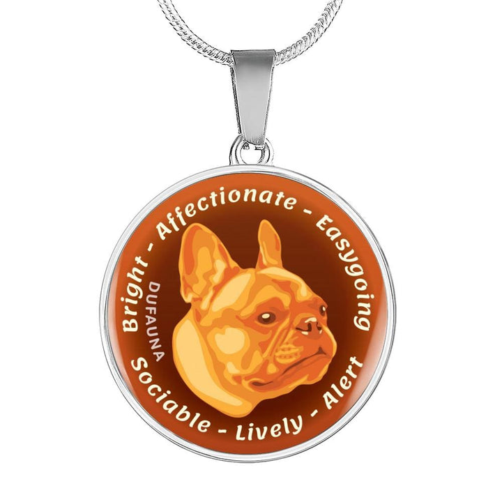 Orange French Bulldog Characteristics Necklace D20 - Dufauna - Topfauna