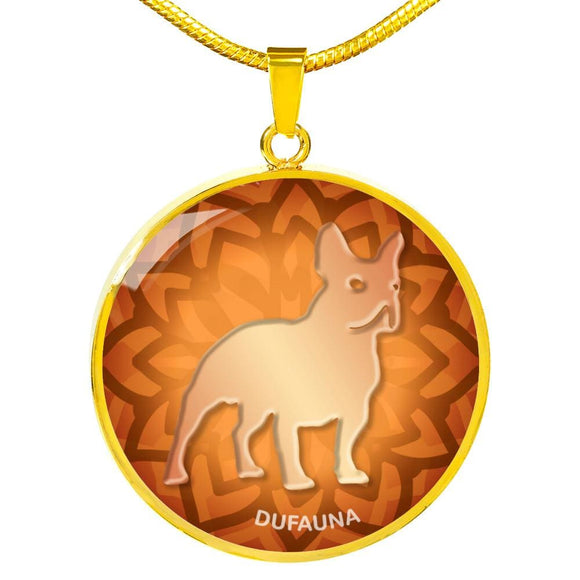 Orange French Bulldog Silhouette Necklace D18 - Dufauna - Topfauna