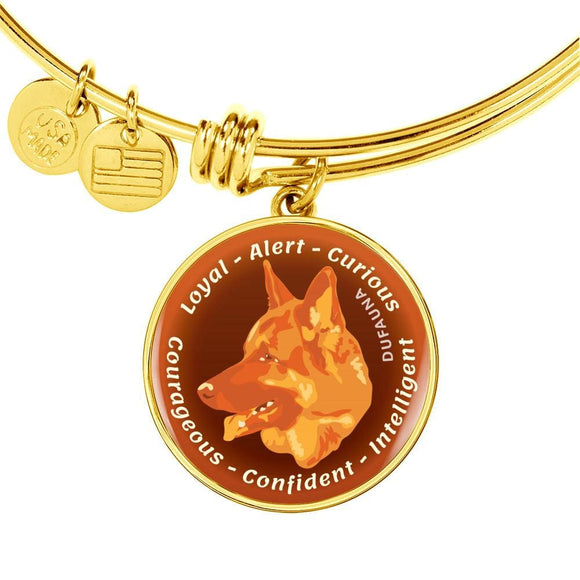 Orange German Shepherd Characteristics Bangle Bracelet D20 - Dufauna - Topfauna
