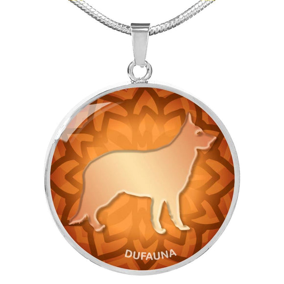 Orange German Shepherd Silhouette Necklace D18 - Dufauna - Topfauna