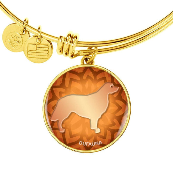 Orange Golden Retriever Silhouette Bangle Bracelet D18 - Dufauna - Topfauna