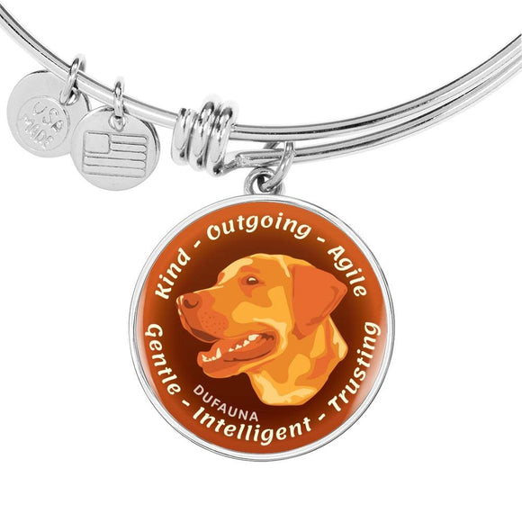 Orange Labrador Characteristics Bangle Bracelet D20 - Dufauna - Topfauna