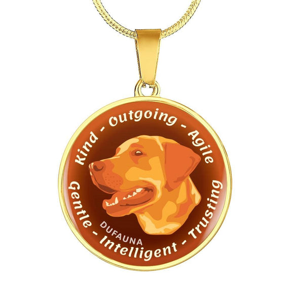 Orange Labrador Characteristics Necklace D20 - Dufauna - Topfauna