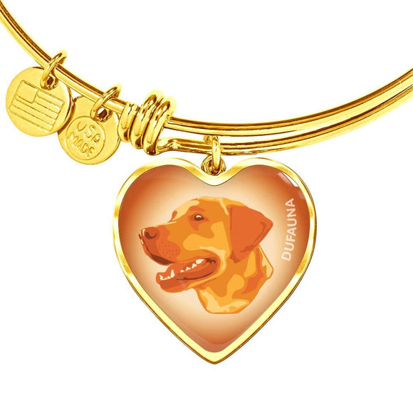Orange Labrador Profile Heart Bangle Bracelet D12 - Dufauna - Topfauna