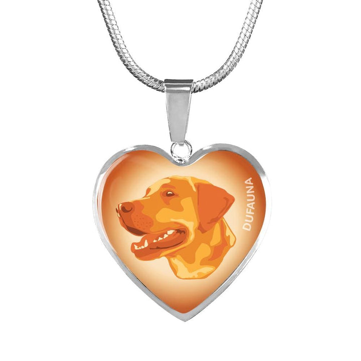 Orange Labrador Profile Heart Necklace D12 - Dufauna - Topfauna
