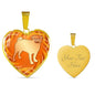 Orange Pug Silhouette Heart Necklace D17 - Dufauna - Topfauna