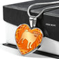 Orange Pug Silhouette Heart Necklace D17 - Dufauna - Topfauna