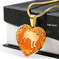 Orange Pug Silhouette Heart Necklace D17 - Dufauna - Topfauna