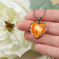 Orange Pug Silhouette Heart Necklace D17 - Dufauna - Topfauna