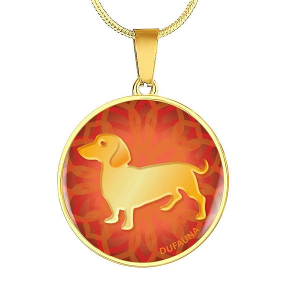 Orange-Red Dachshund Body Profile Necklace-B - Dufauna - Topfauna