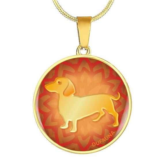 Orange-Red Dachshund Body Profile Necklace - Dufauna - Topfauna