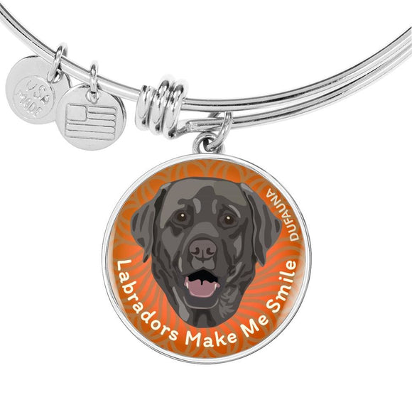 Orange/black Coat Labradors Make Me Smile Bangle Bracelet D19 - Dufauna - Topfauna