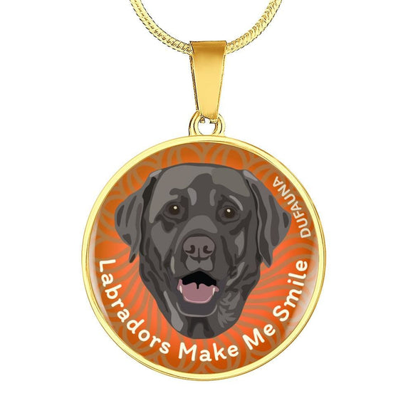Orange/black Coat Labradors Make Me Smile Necklace D19 - Dufauna - Topfauna