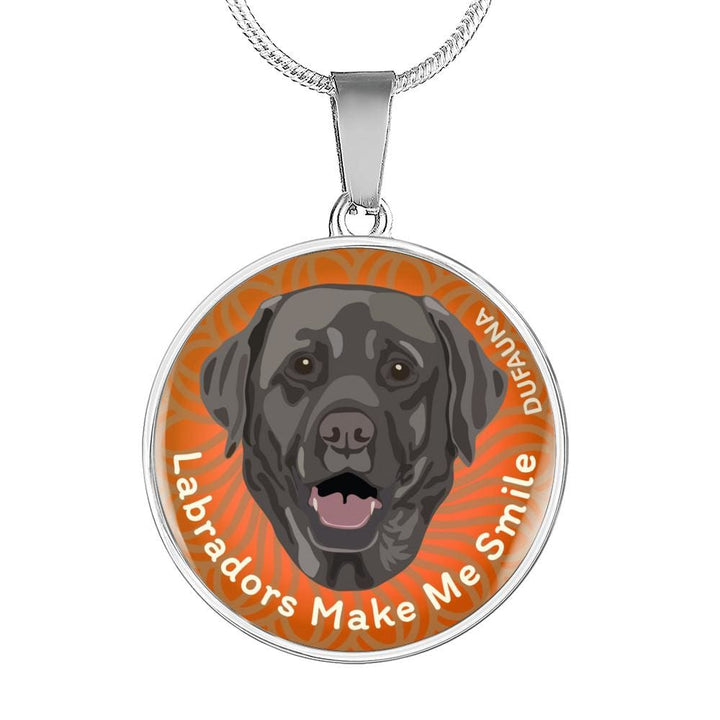 Orange/black Coat Labradors Make Me Smile Necklace D19 - Dufauna - Topfauna