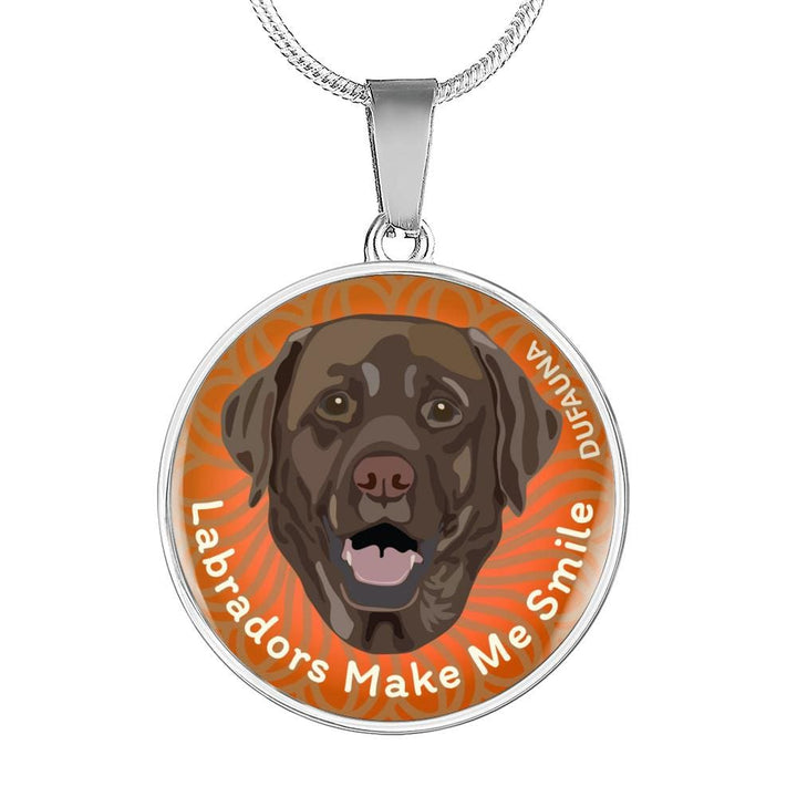 Orange/chocolate Coat Labradors Make Me Smile Necklace D19 - Dufauna - Topfauna