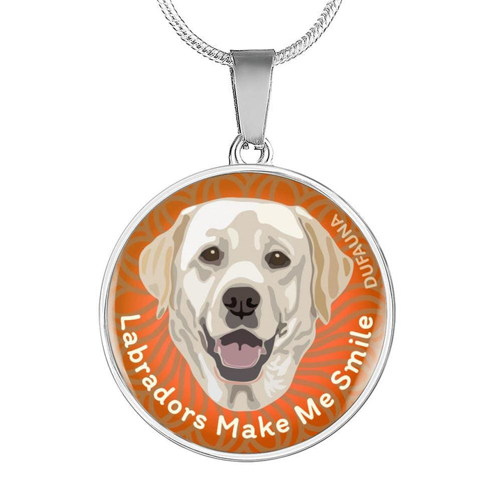 Orange/yellow Coat Labradors Make Me Smile Necklace D19 - Dufauna - Topfauna