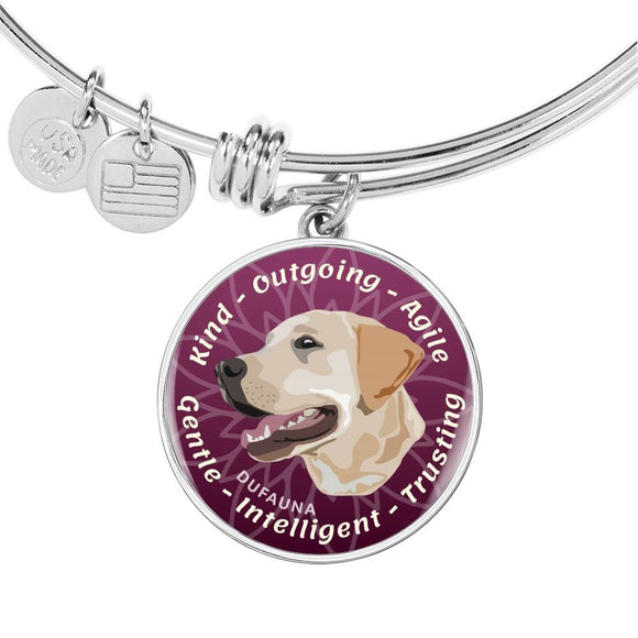 Pink/yellow Coat Labrador Characteristics Bangle Bracelet D20 - Dufauna - Topfauna