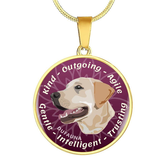 Pink/yellow Coat Labrador Characteristics Necklace D20 - Dufauna - Topfauna