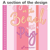 Pug Beach Towel Smile Pink 30 X 60 Or 36 X 72 - Dufauna - Topfauna