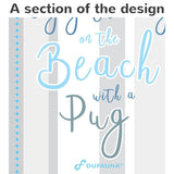 Pug Beach Towel Smile White/light Grey 30 X 60 Or 36 X 72 - Dufauna - Topfauna
