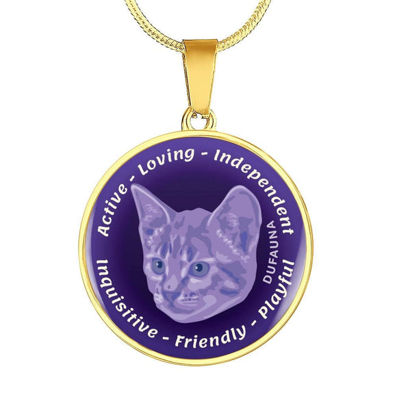 Purple Cat Characteristics Necklace D20 - Dufauna - Topfauna