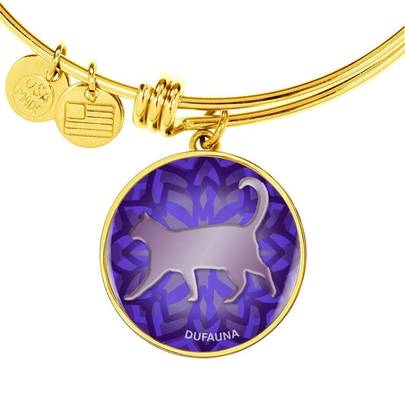 Purple Cat Silhouette Bangle Bracelet D18 - Dufauna - Topfauna