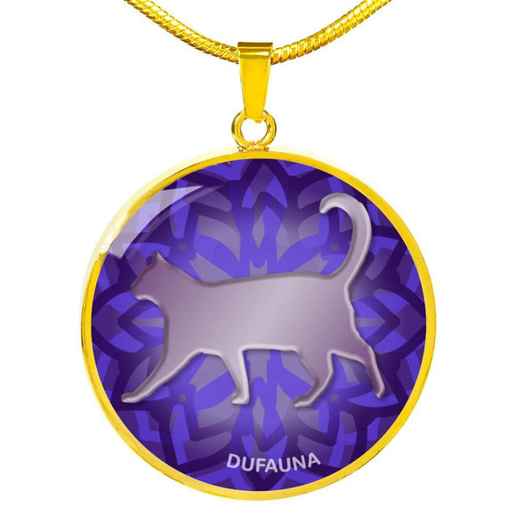 Purple Cat Silhouette Necklace D18 - Dufauna - Topfauna