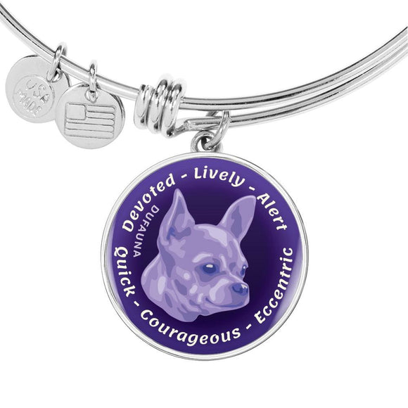 Purple Chihuahua Characteristics Bangle Bracelet D20 - Dufauna - Topfauna
