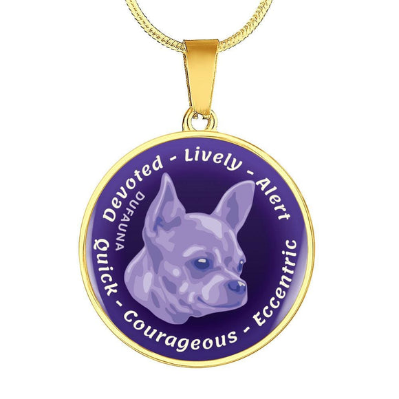 Purple Chihuahua Characteristics Necklace D20 - Dufauna - Topfauna