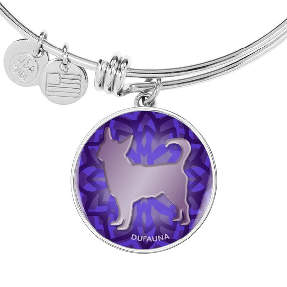 Purple Chihuahua Silhouette Bangle Bracelet D18 - Dufauna - Topfauna