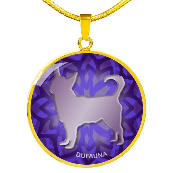Purple Chihuahua Silhouette Necklace D18 - Dufauna - Topfauna
