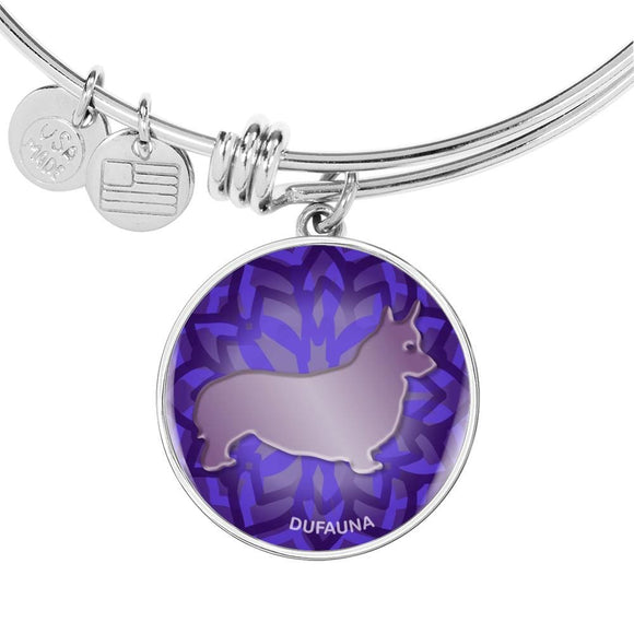 Purple Corgi Silhouette Bangle Bracelet D18 - Dufauna - Topfauna