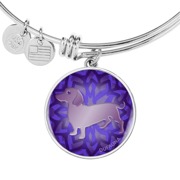 Purple Dachshund Silhouette Bangle Bracelet D18 - Dufauna - Topfauna