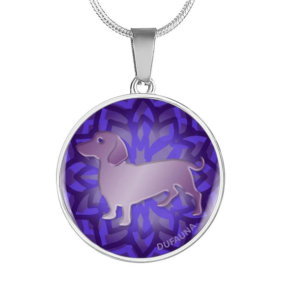 Purple Dachshund Silhouette Necklace D18 - Dufauna - Topfauna