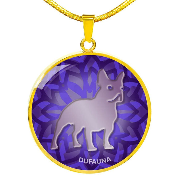 Purple French Bulldog Silhouette Necklace D18 - Dufauna - Topfauna