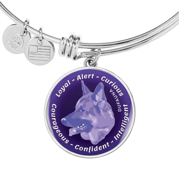 Purple German Shepherd Characteristics Bangle Bracelet D20 - Dufauna - Topfauna