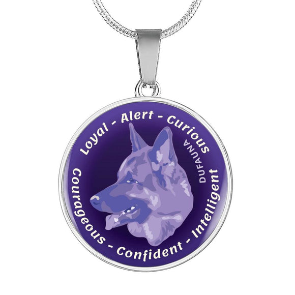 Purple German Shepherd Characteristics Necklace D20 - Dufauna - Topfauna