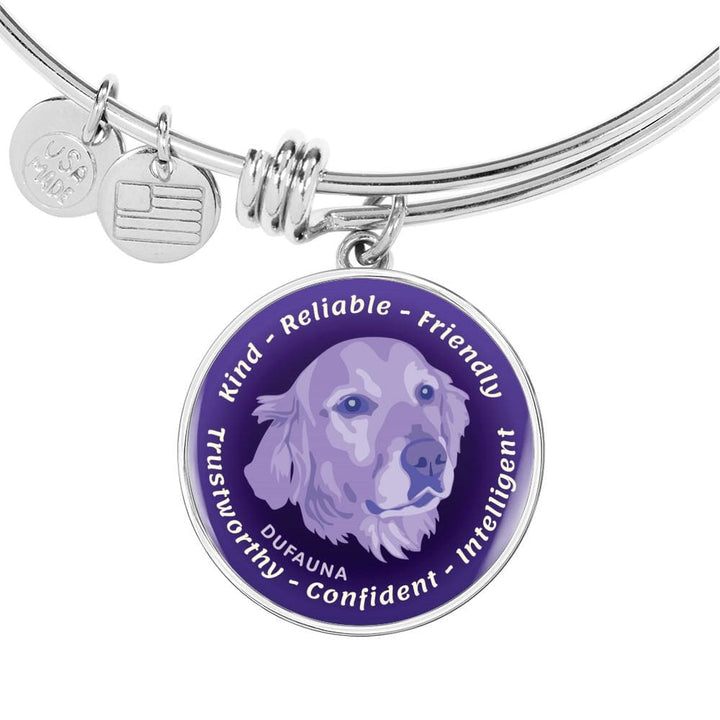 Purple Golden Retriever Characteristics Bangle Bracelet D20 - Dufauna - Topfauna