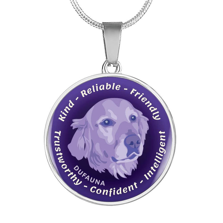 Purple Golden Retriever Characteristics Necklace D20 - Dufauna - Topfauna