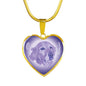 Purple Golden Retriever Profile Heart Necklace D12 - Dufauna - Topfauna