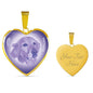 Purple Golden Retriever Profile Heart Necklace D12 - Dufauna - Topfauna