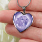 Purple Golden Retriever Profile Heart Necklace D12 - Dufauna - Topfauna